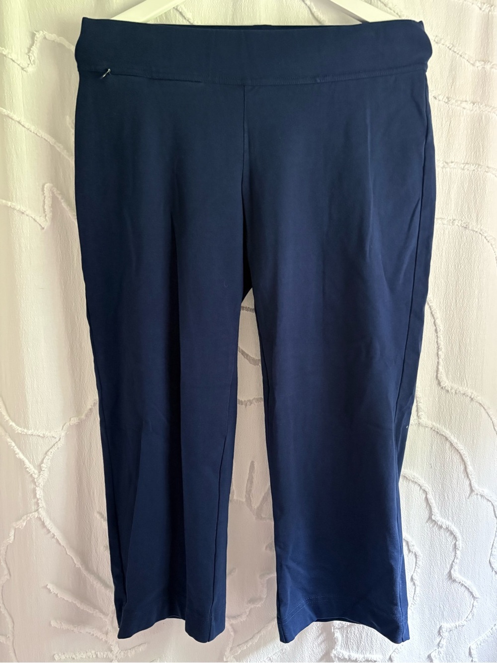 Lands’ End Women’s Navy Blue Capri Leggings Pull-On Stretch Pants Size M 10-12
